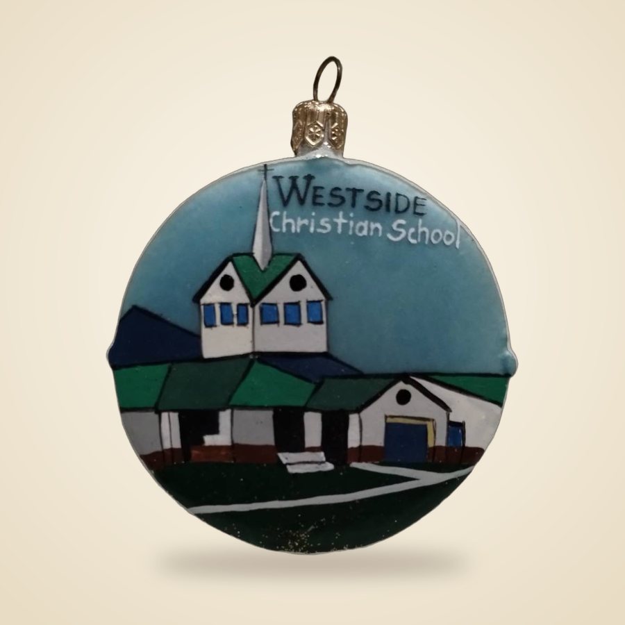 Custom school building ornament