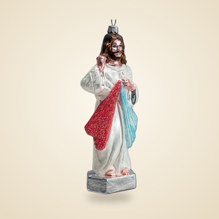 Divine Mercy Jesus glass ornament